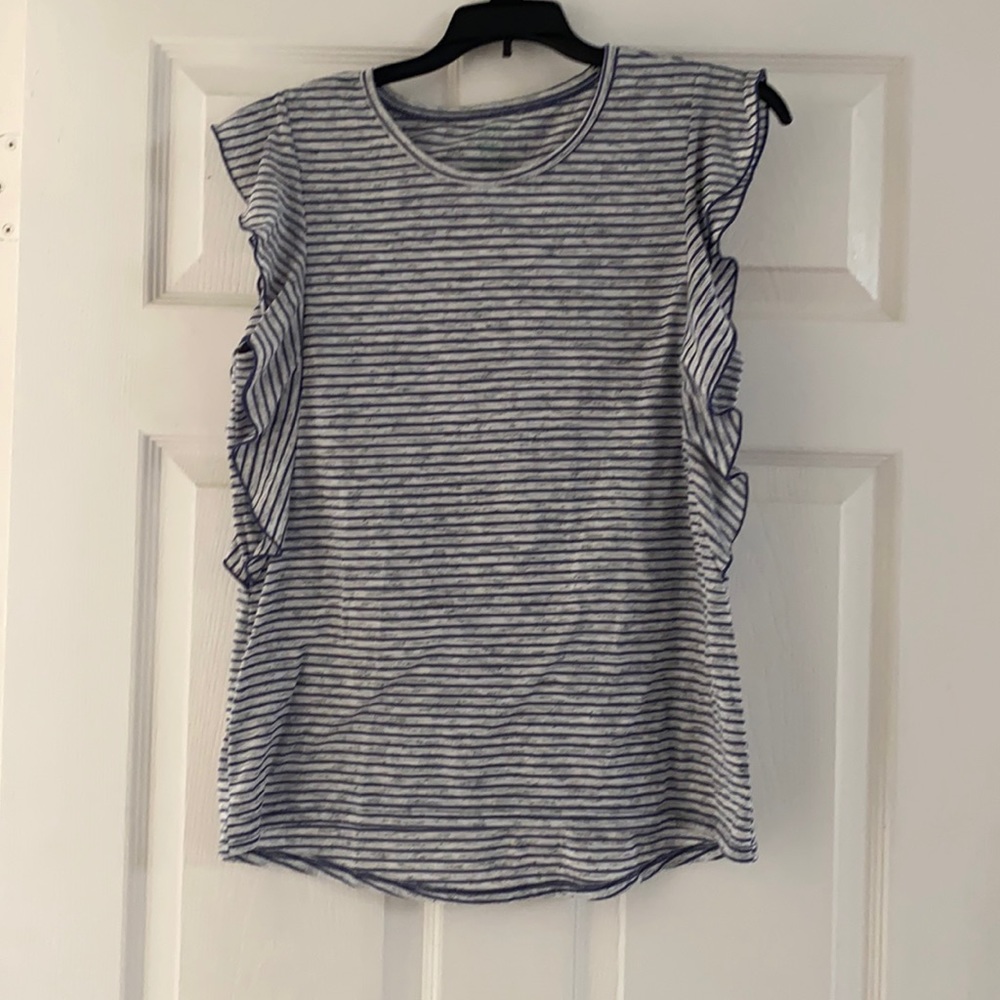 Stripped blue and gray, can be dressed up or down